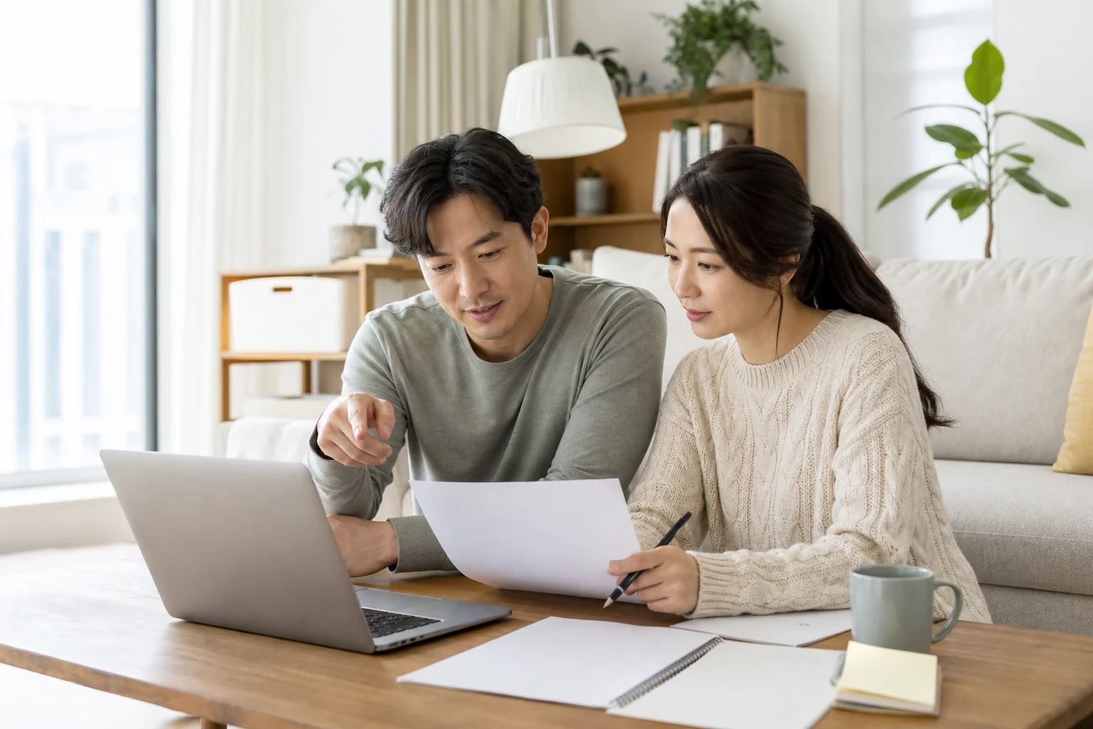 인터넷 가족결합 할인 비교 조건을 정리하는 모습